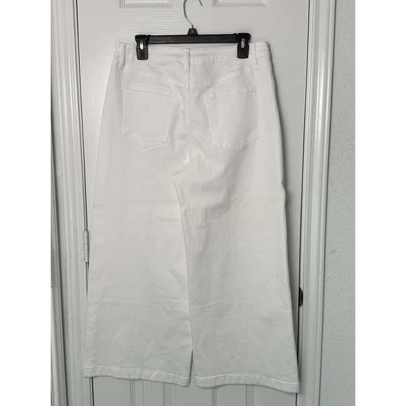 Chicos High Rise Wide Leg Crop Jeans Women's US Size 10 White - Picture 2 of 12